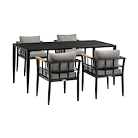 Contemporary 5-Piece Outdoor Patio Dining Table Set