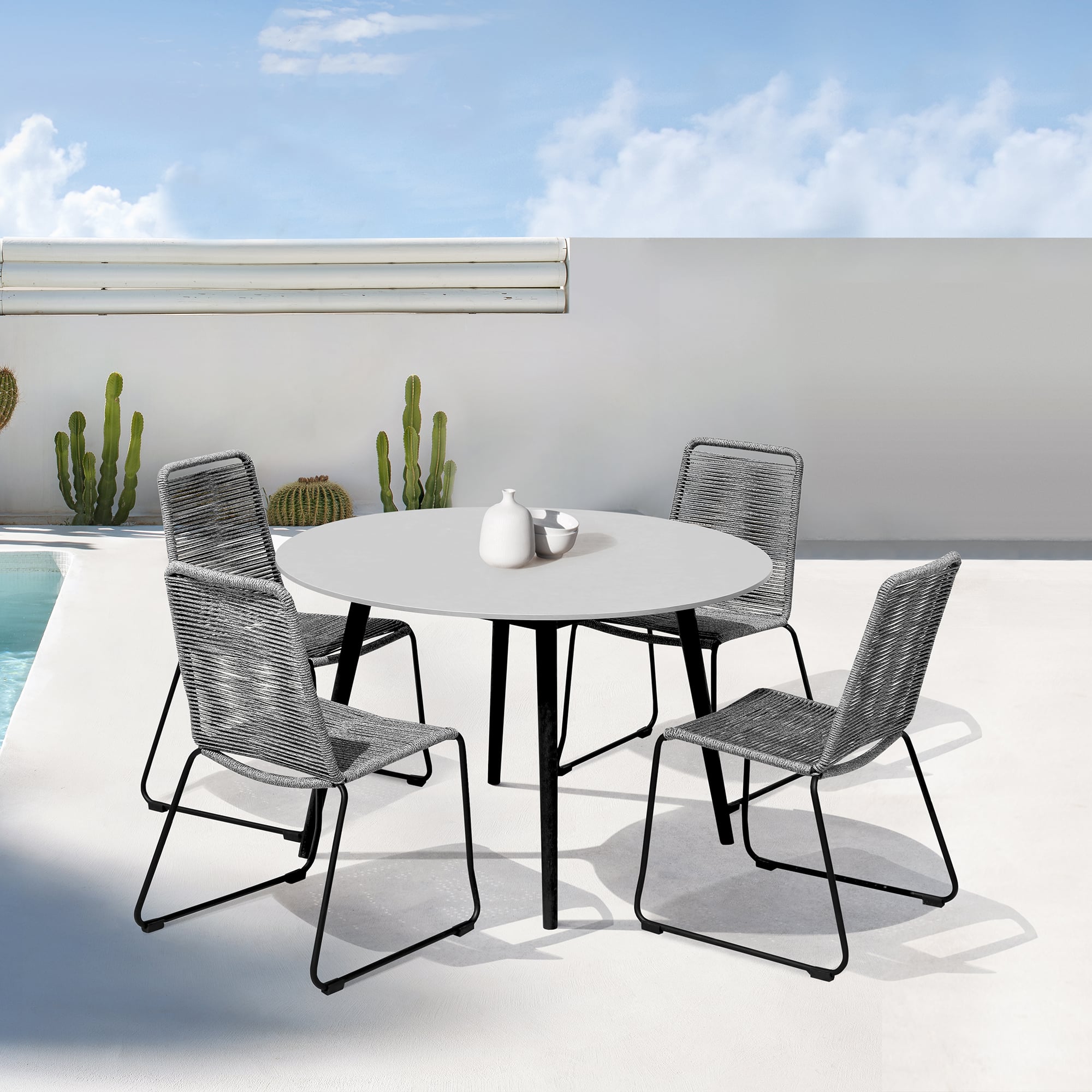 Armen Living Kylie / Shasta 5-Piece Outdoor Dining Set