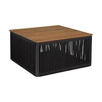 Contemporary Outdoor Coffee Table with Teak Top