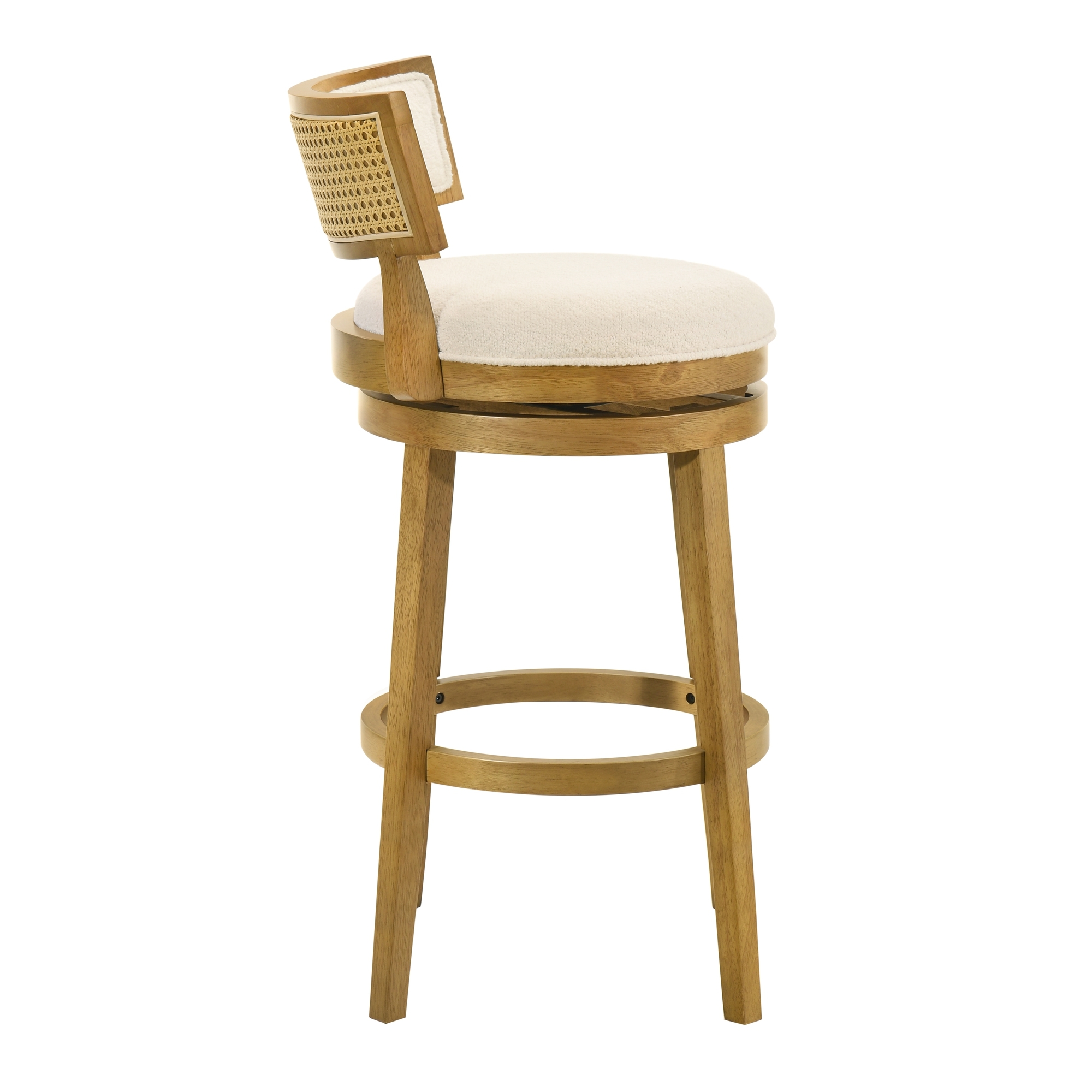 Armen Living Noely Upholstered Round Swivel Barstool