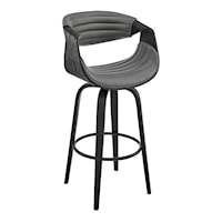 Contemporary Faux Leather Swivel Counter Stool