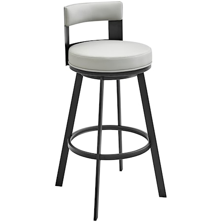 Contemporary 30" Swivel Barstool with Open Back