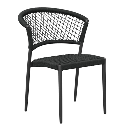 Modern Coastal Outdoor Rope-Back Dining Chair