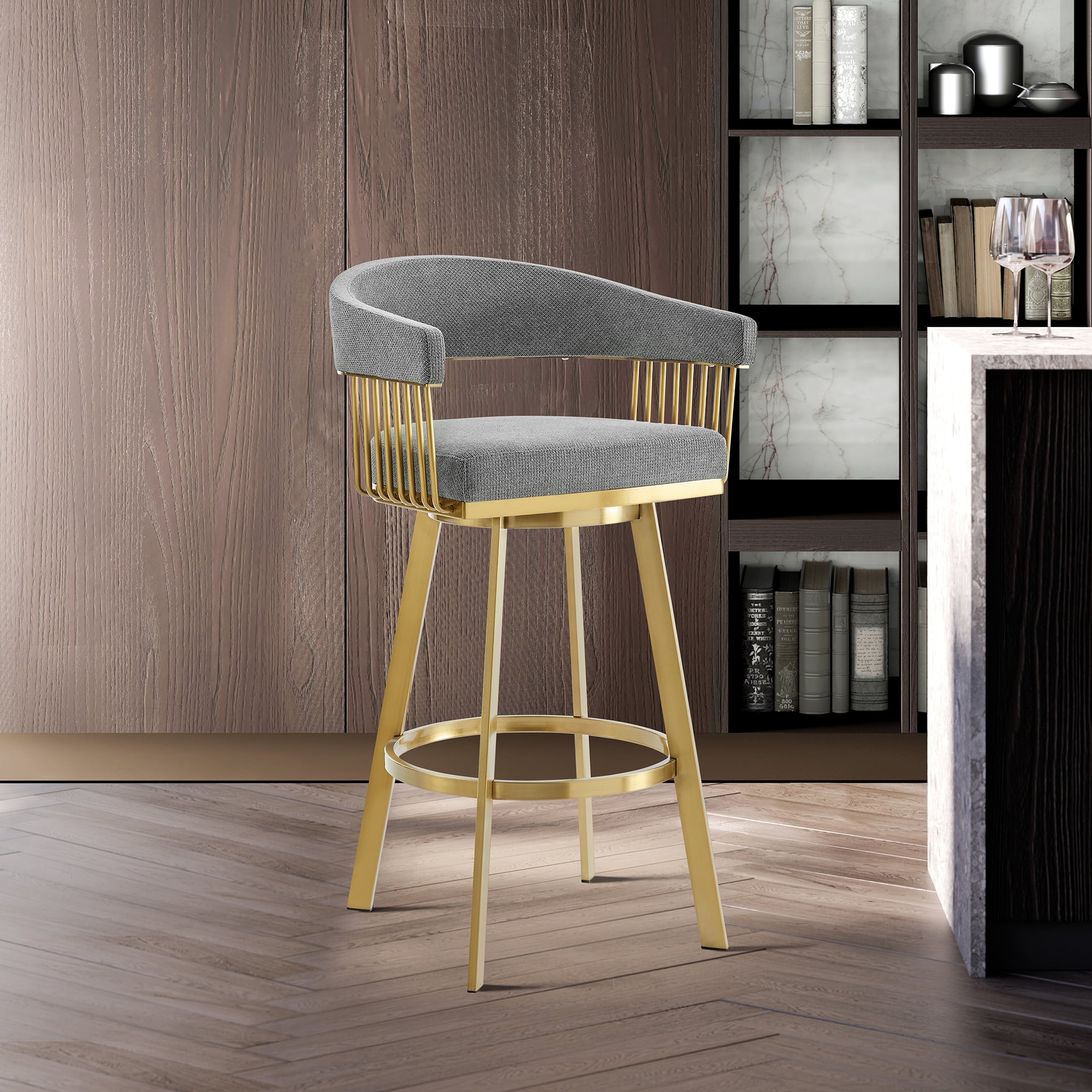 Armen Living Chelsea Swivel Bar Stool
