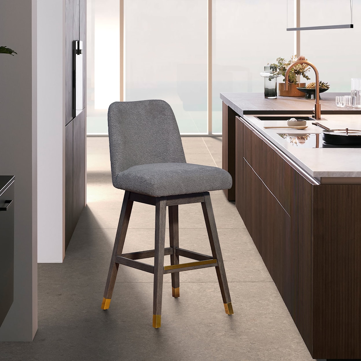 Armen Living Amalie Swivel Counter Stool