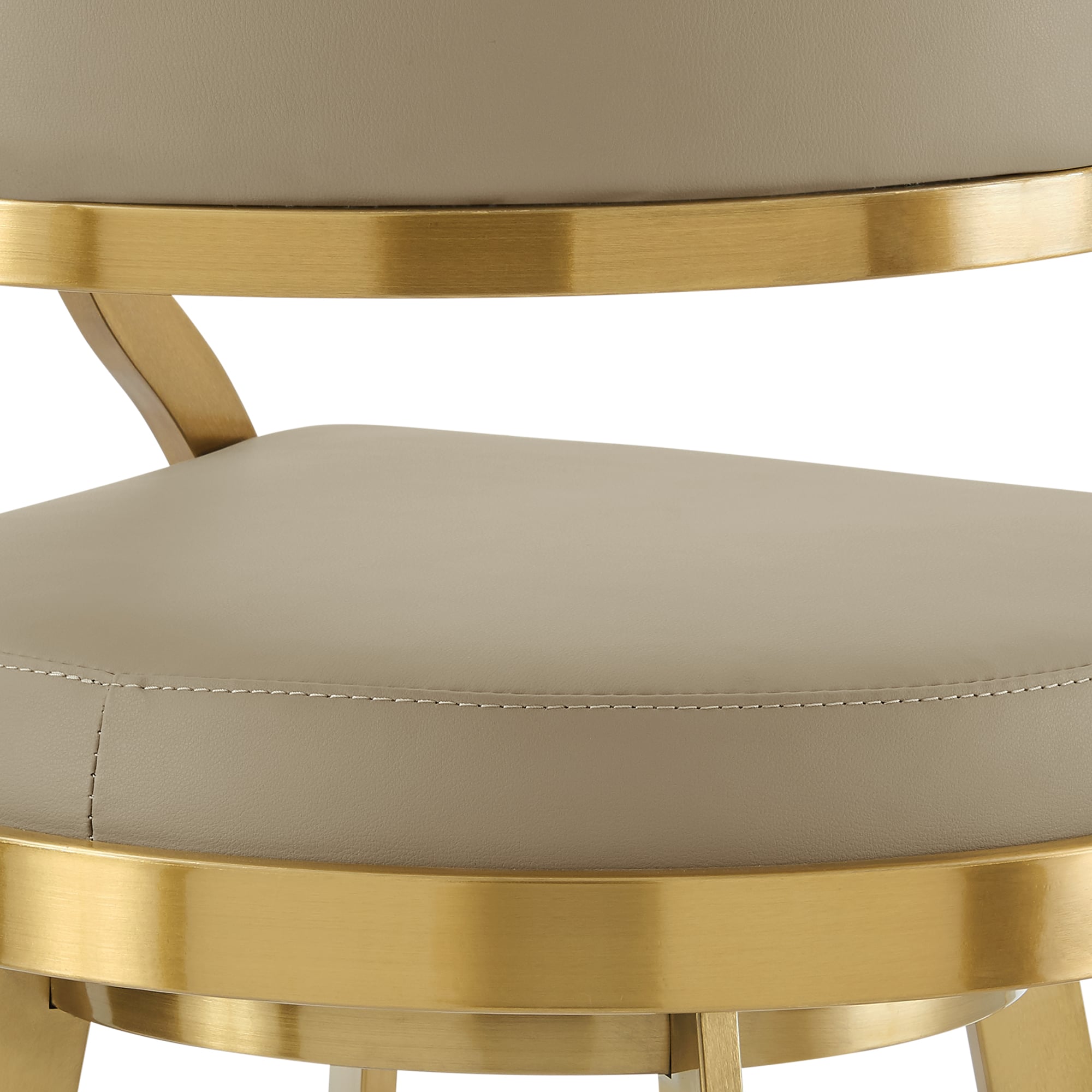 Armen Living Saturn Gold Stainless Steel Swivel Barstool