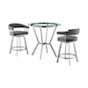 Armen Living Naomi & Chelsea 3 PC Dining Set