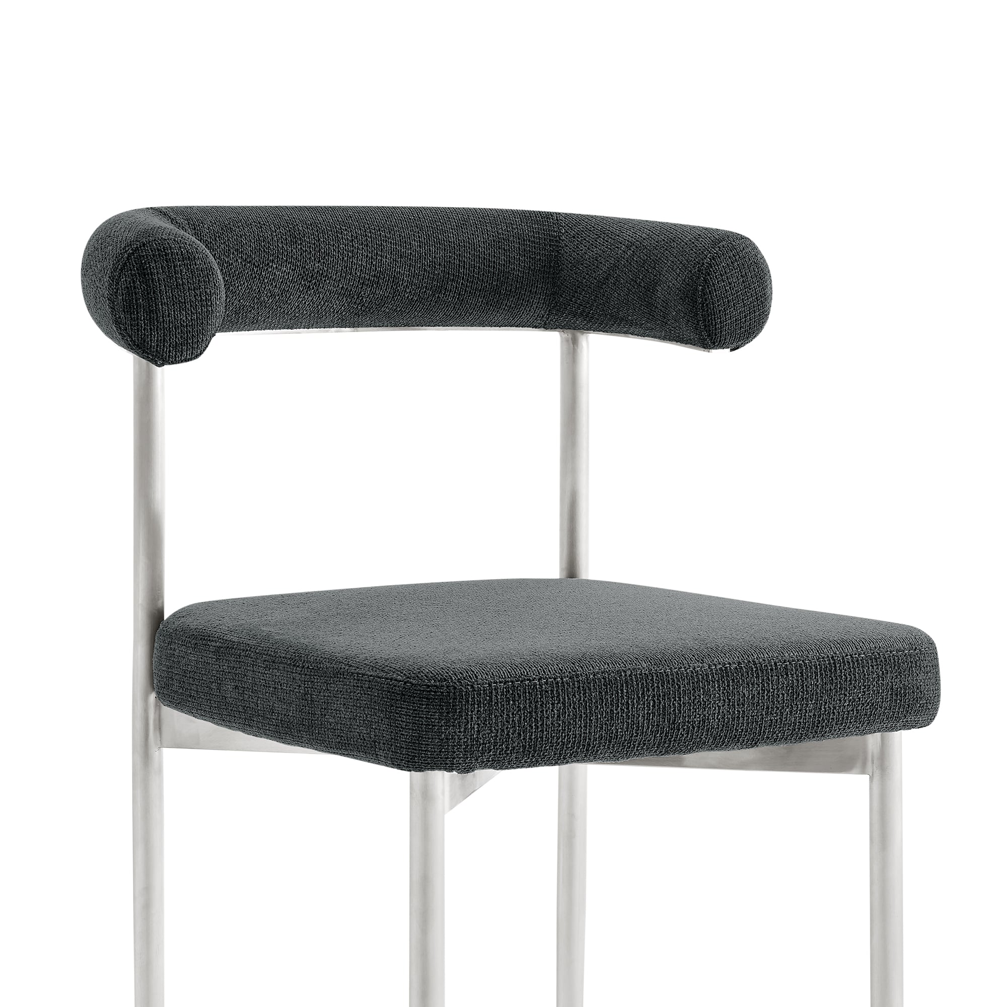 Armen Living Shannon Metal Open-Back Upholstered Dining Chair