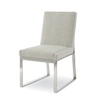 Iris Contemporary Stainless Steel Upholstered Side Chair