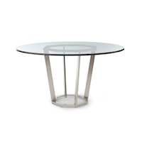 Transitional Fair Park Dining Table with Metal Base