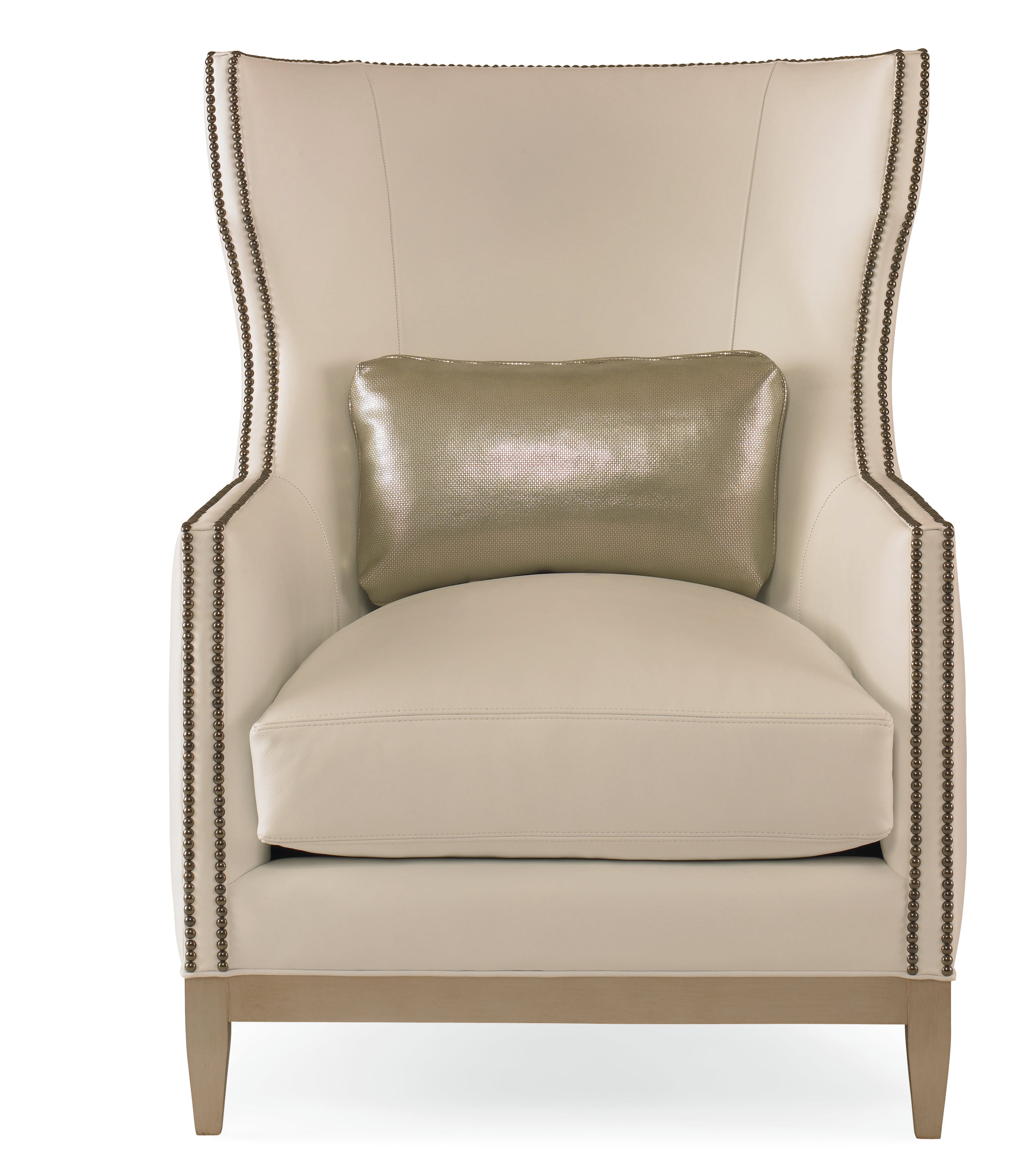 Century Leather Stone Accent Chair
