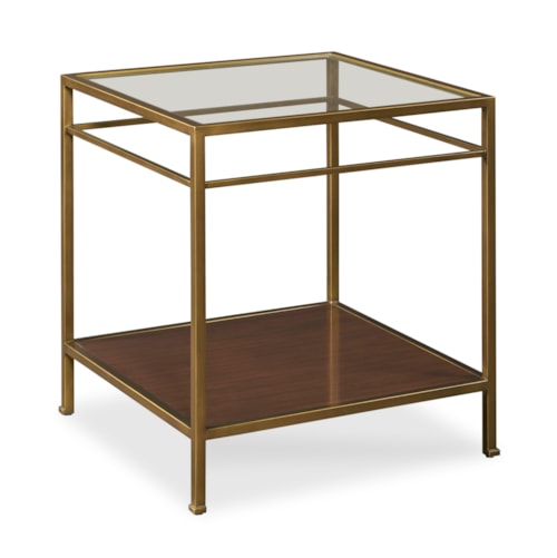 Hyde Park Transitional Chairside Table with Open Shelf