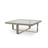 Porter Contemporary Cocktail Table with Glass Top