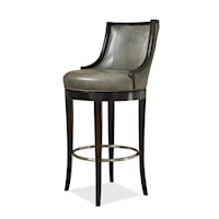 Taylor Transitional Swivel Bar Stool with Tapered Wooden Legs