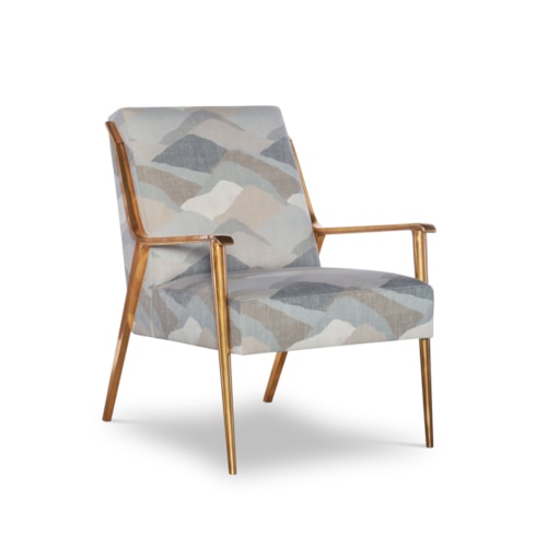 Zola Contemporary Antique Brass Metal Lounge Chair