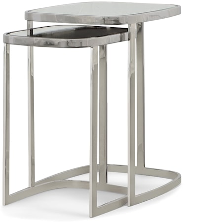 Bohdi Contemporary Nesting Tables - Polished Nickel