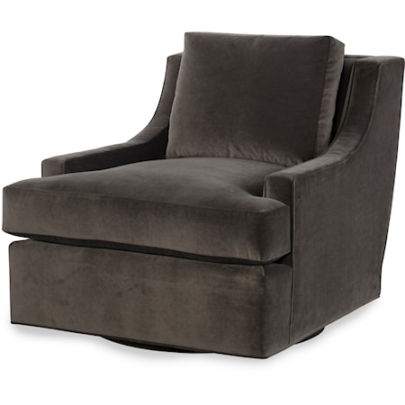 Transitional Swivel Chair with T-Front Cushion