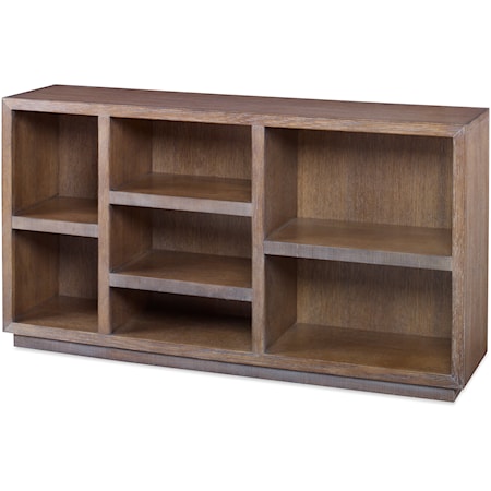 Casual Right-Facing Studio Bookcase with Fixed Shelves