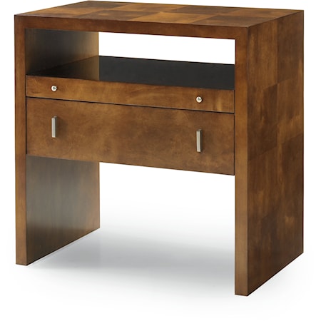 Transitional Nightstand with Pull-Out Tray