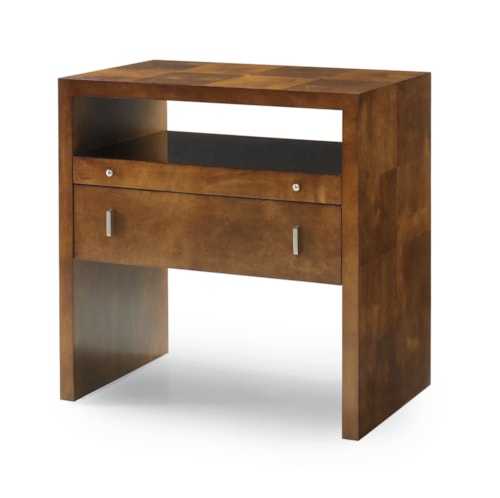 Transitional Nightstand with Pull-Out Tray