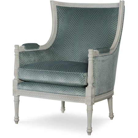York Transitional Upholstered Accent Arm Chair