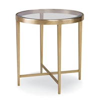 Wynwood Transitional Chairside Table with Glass Top