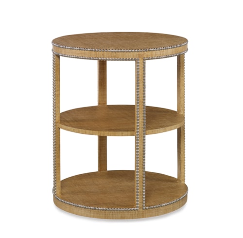 Monterey Tier Table (W/Glass)-Natural