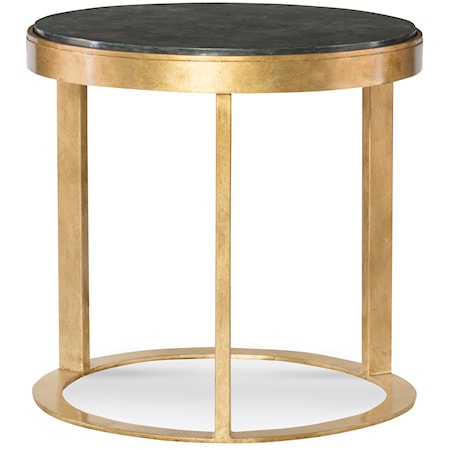 Lunsford Glam Lamp Table with Faux Marble Top