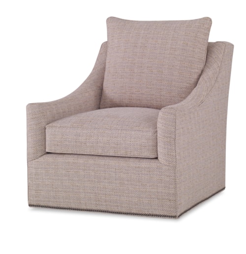 Transitional Willem Swivel Chair with Slope Arms