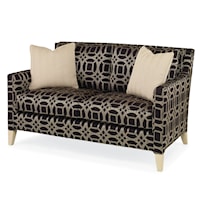 Transitional Del Rio Love Seat with Slope Arm