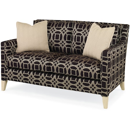 Transitional Del Rio Love Seat with Slope Arm
