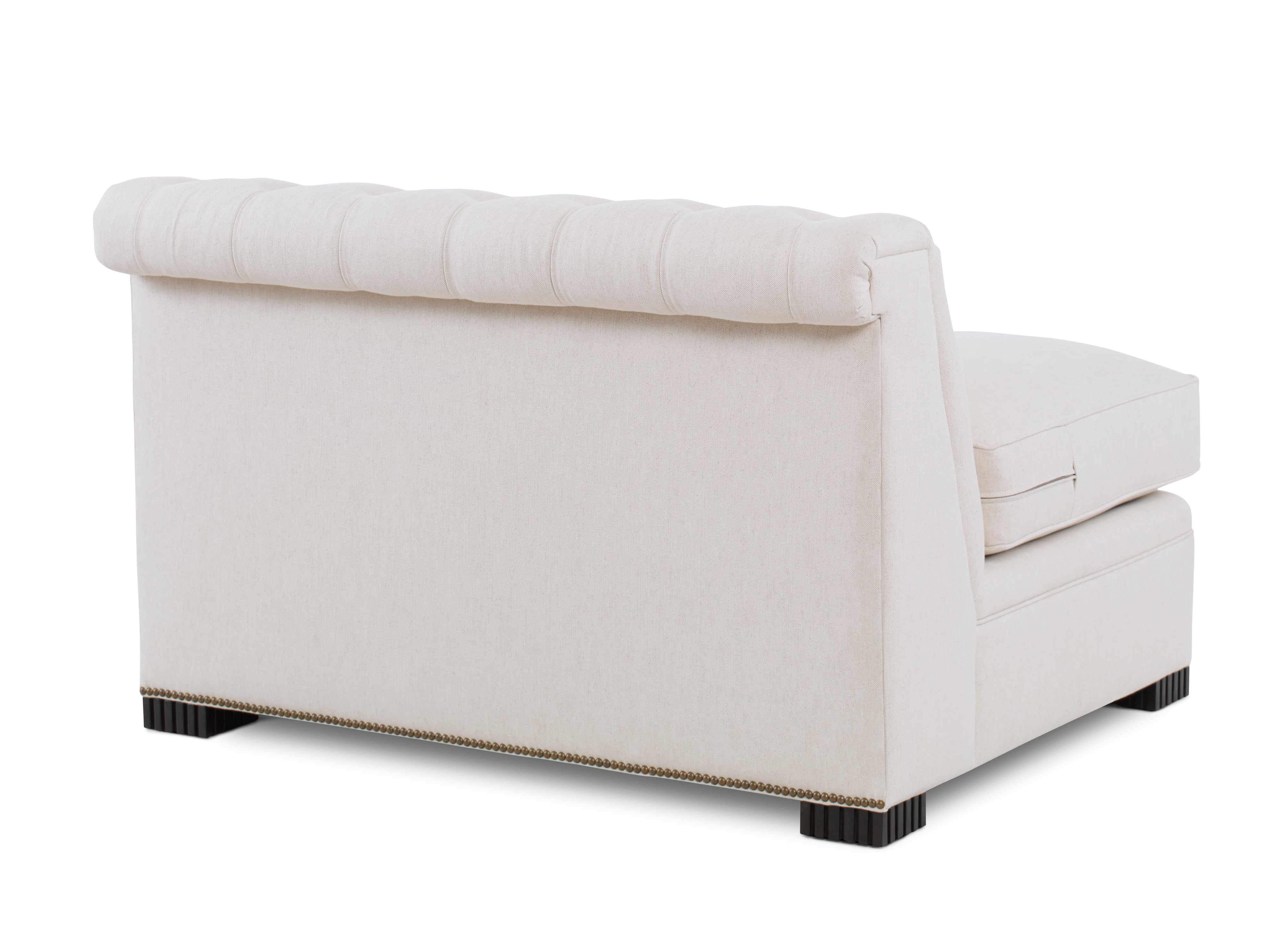 Modern Chesterfield Armless Love Seat