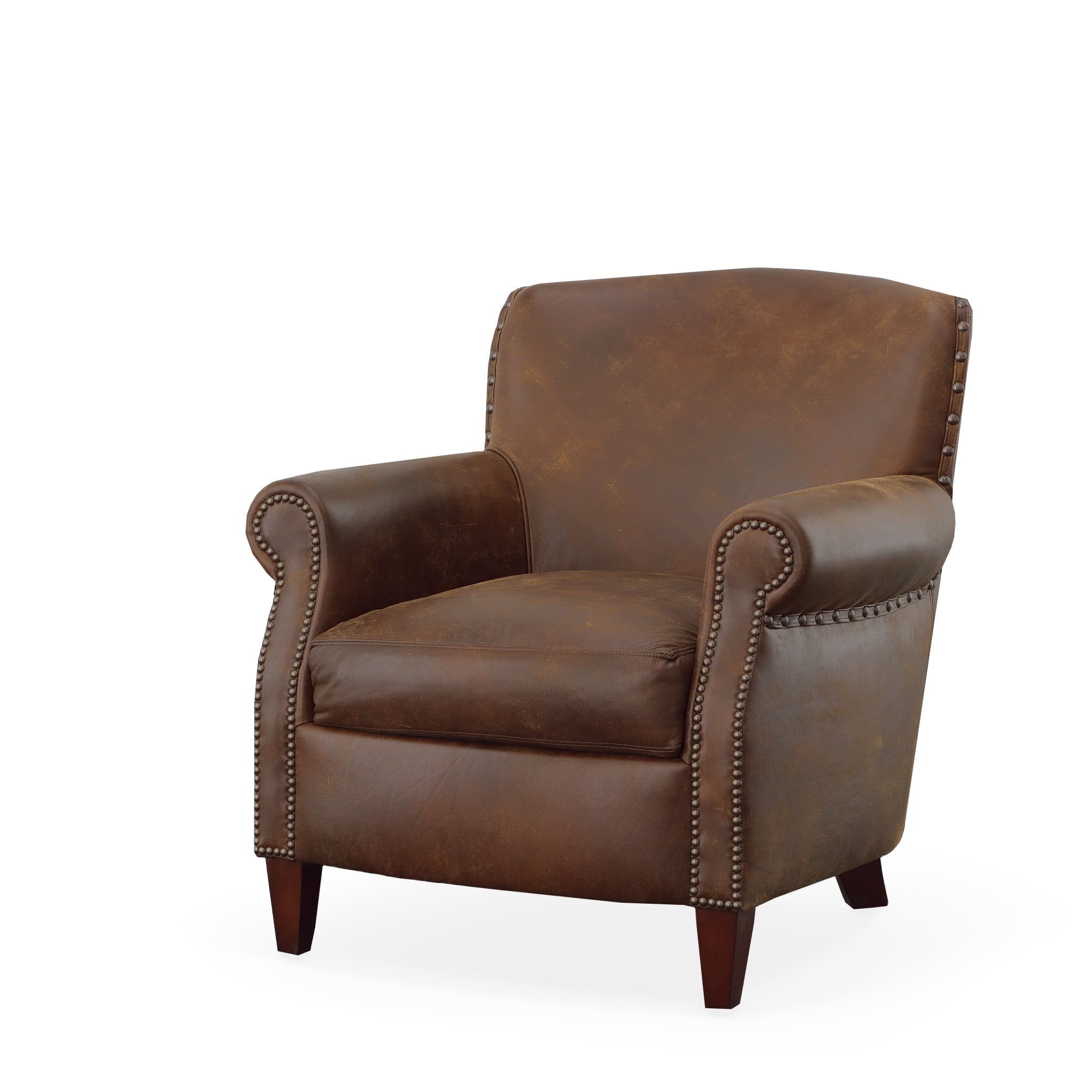 Century Leather Stone Whiskey Chair