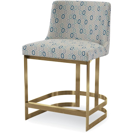 Copenhagen Counter Height Brushed Brass Stool