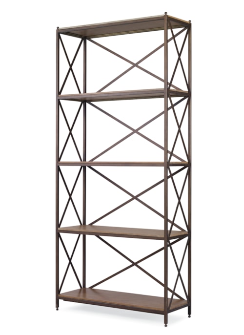 Nob Hill Contemporary 4-Shelf Bookcase