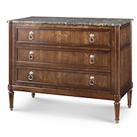 Transitional London 3-Drawer Chest with Marble Top