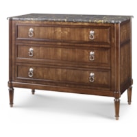 Transitional London 3-Drawer Chest with Marble Top