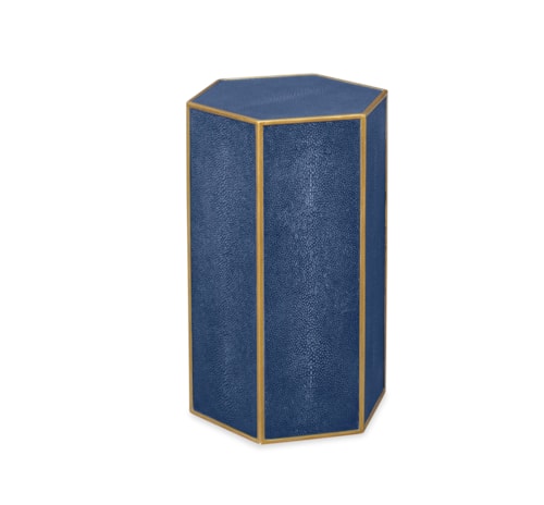 Transitional Romeo Low Side Table with Gold Trim