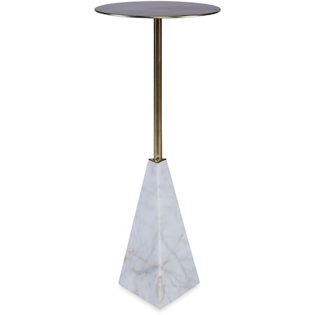 Sparta Contemporary Accent Table with Marble Base