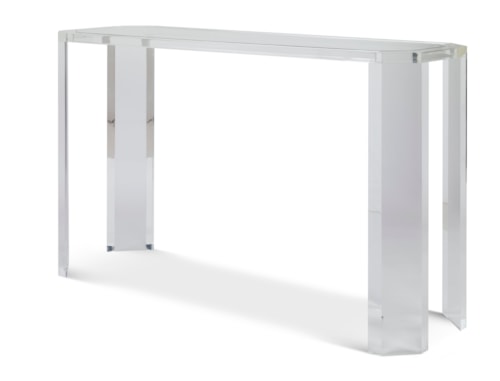 Transitional Phoenix Console Table with Acrylic Legs