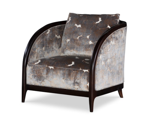Payne Contemporary Upholstered Accent Chair with Curved Wooden Arms