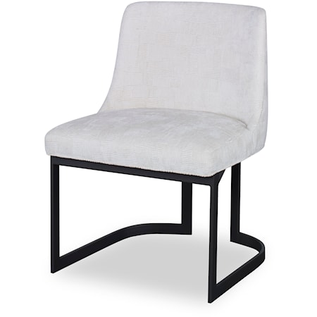 Carson Contemporary Upholstered Dining Side Chair with Metal Base