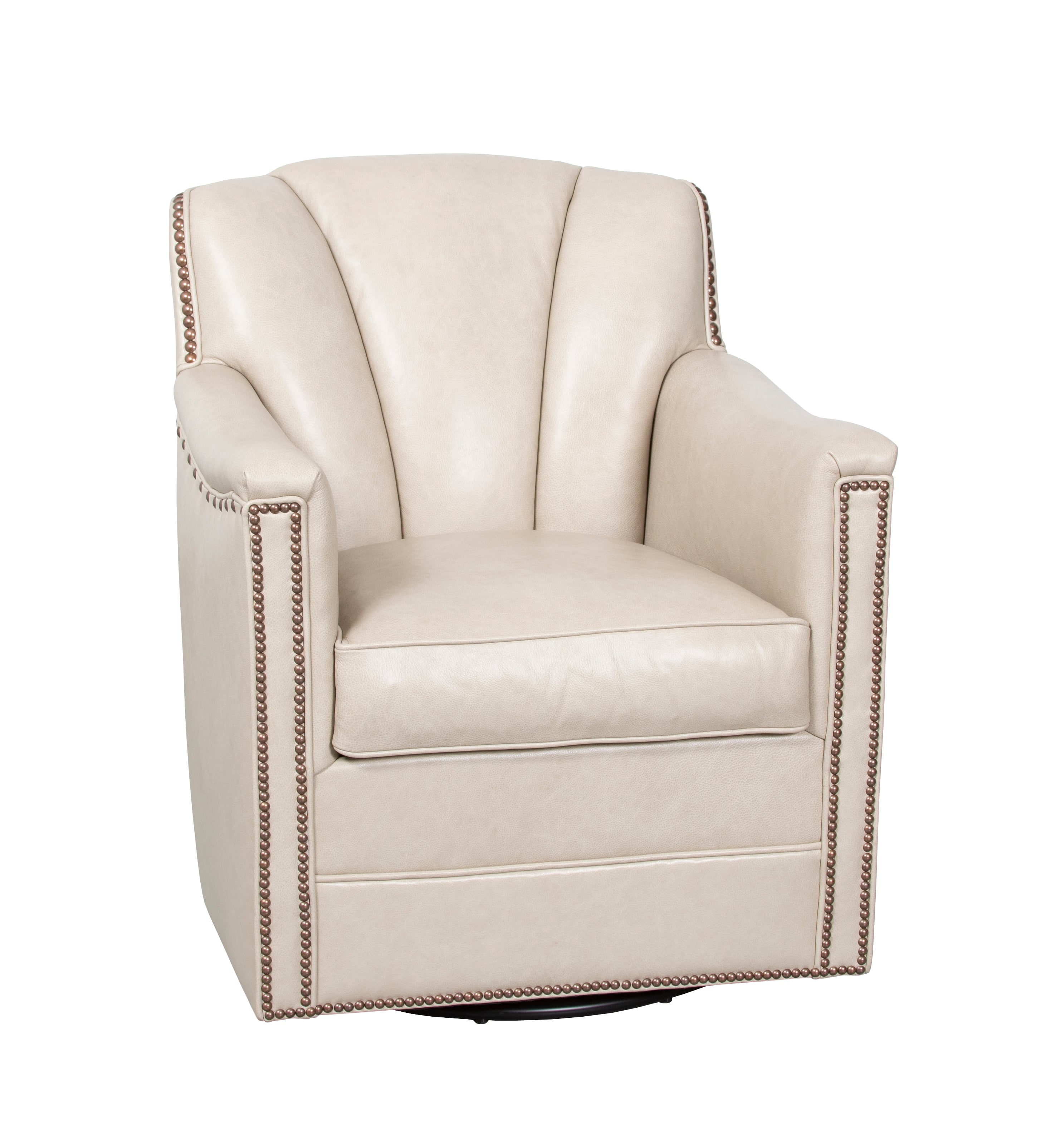 Century Leather Stone Swivel Glider Chair