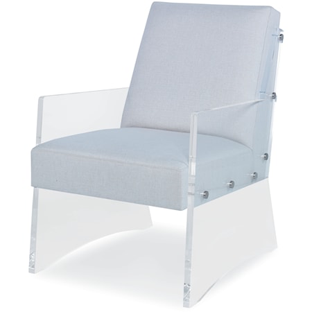 Degas Contemporary Accent Chair with Acrylic Base