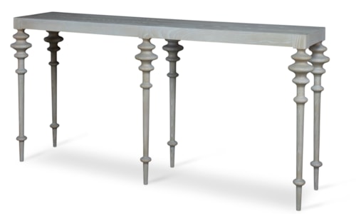 Mid-Century Modern Console Table with Turned Legs