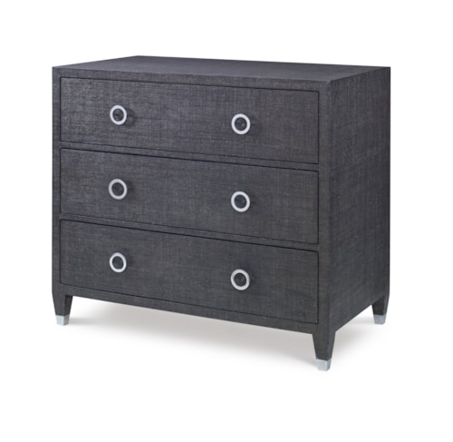 Charleston Side Chest (W/Glass)-Black