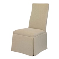 Chandler Transitional Curved Back Dining Side Chair with Curved Back and Skirt