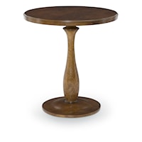 Transitional Cleo Pedestal Side Table with Round Base
