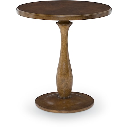 Cleo Pedestal Side Table with Round Base