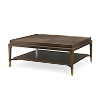 Contemporary Rectangular Cocktail Table with Open Shelf